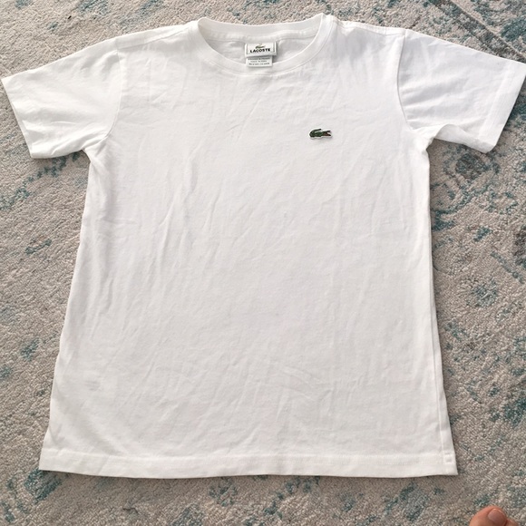 lacoste plain white shirt